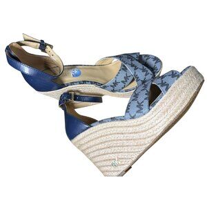 Michael Kors Navy & Gray Wedge Sandals 7.5